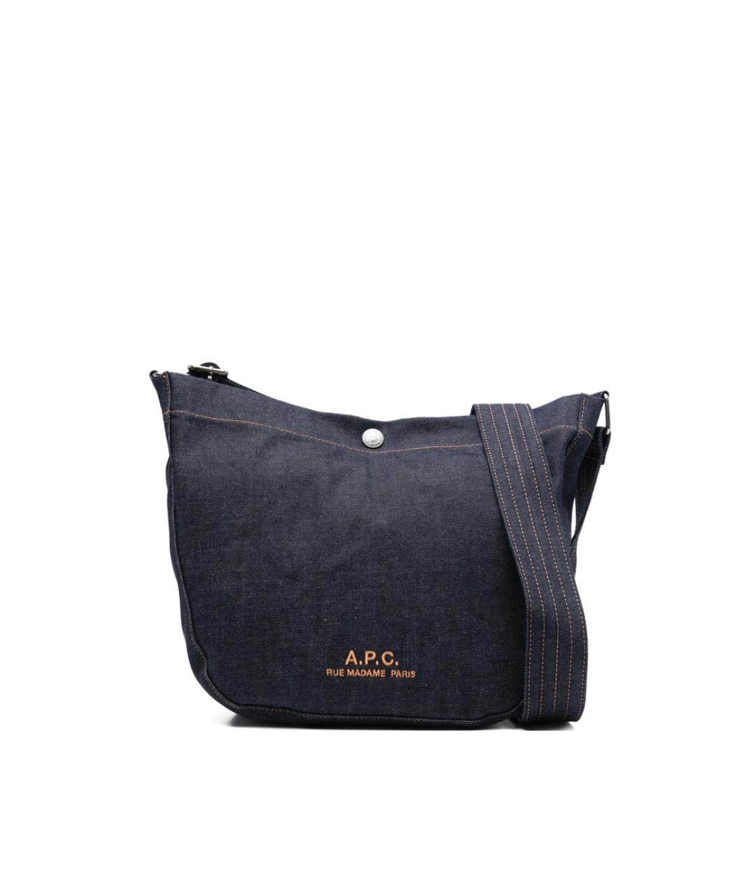 A.P.C. Синяя хлопковая сумка через плечо, фото 1