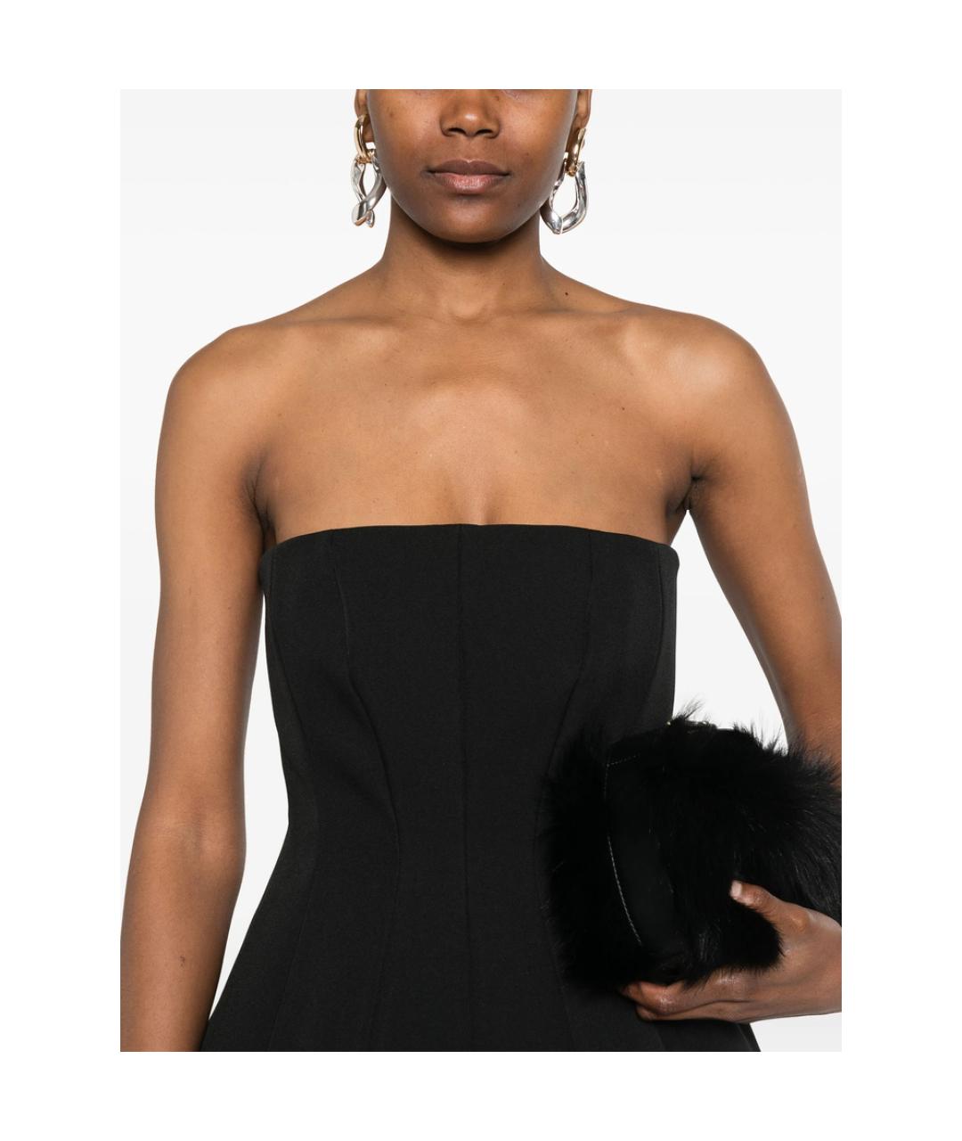 MAX MARA Черное полиэстеровое коктейльное платье, фото 5
