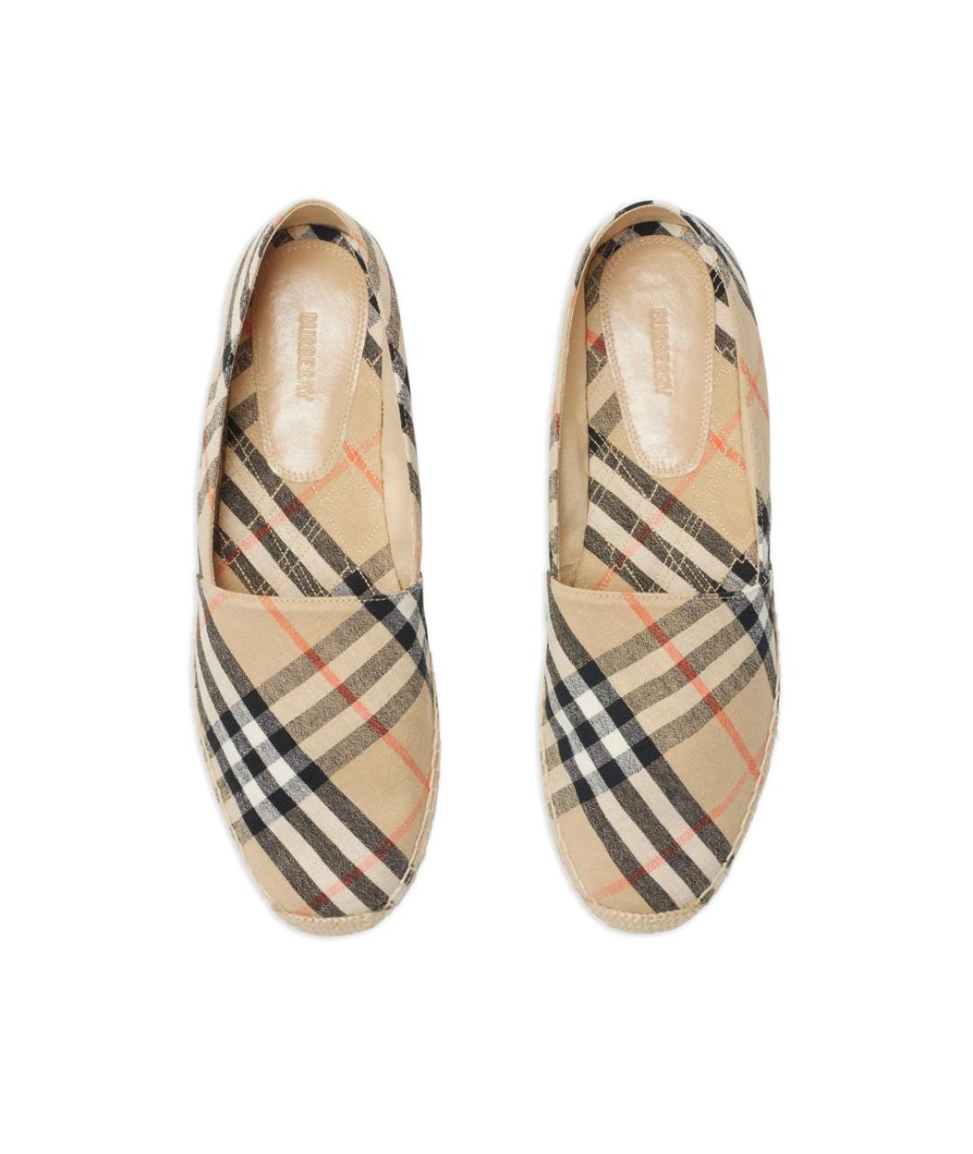 BURBERRY Бежевые текстильные эспадрильи, фото 2