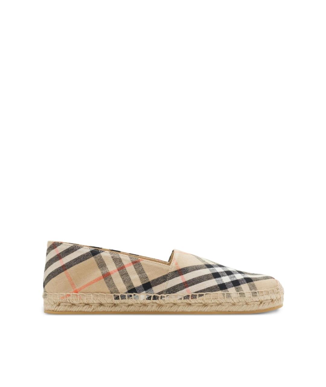 BURBERRY Бежевые текстильные эспадрильи, фото 1