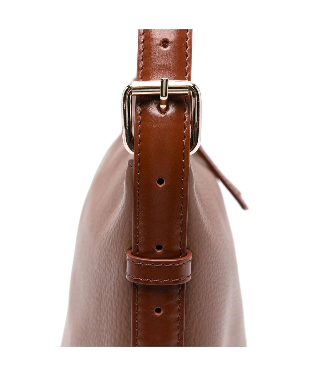 A.P.C. Коричневая кожаная сумка через плечо, фото 5