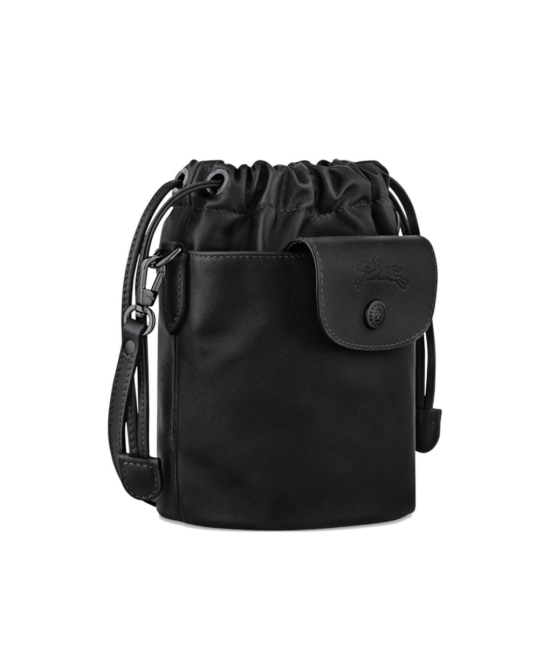 LONGCHAMP Черная кожаная сумка через плечо, фото 4
