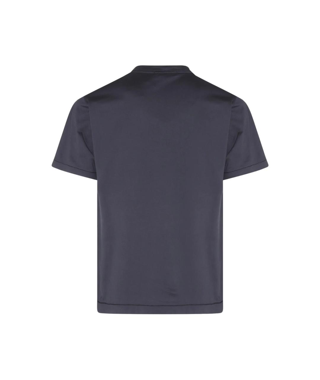 STONE ISLAND Темно-синяя хлопковая футболка, фото 3