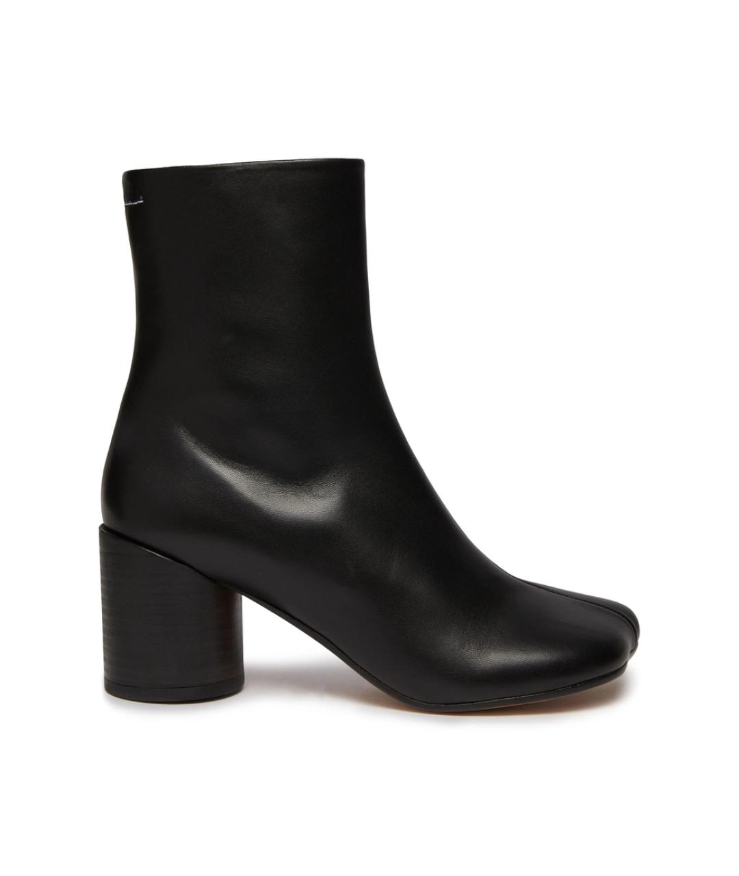 MM6 MAISON MARGIELA Черные кожаные ботильоны, фото 1