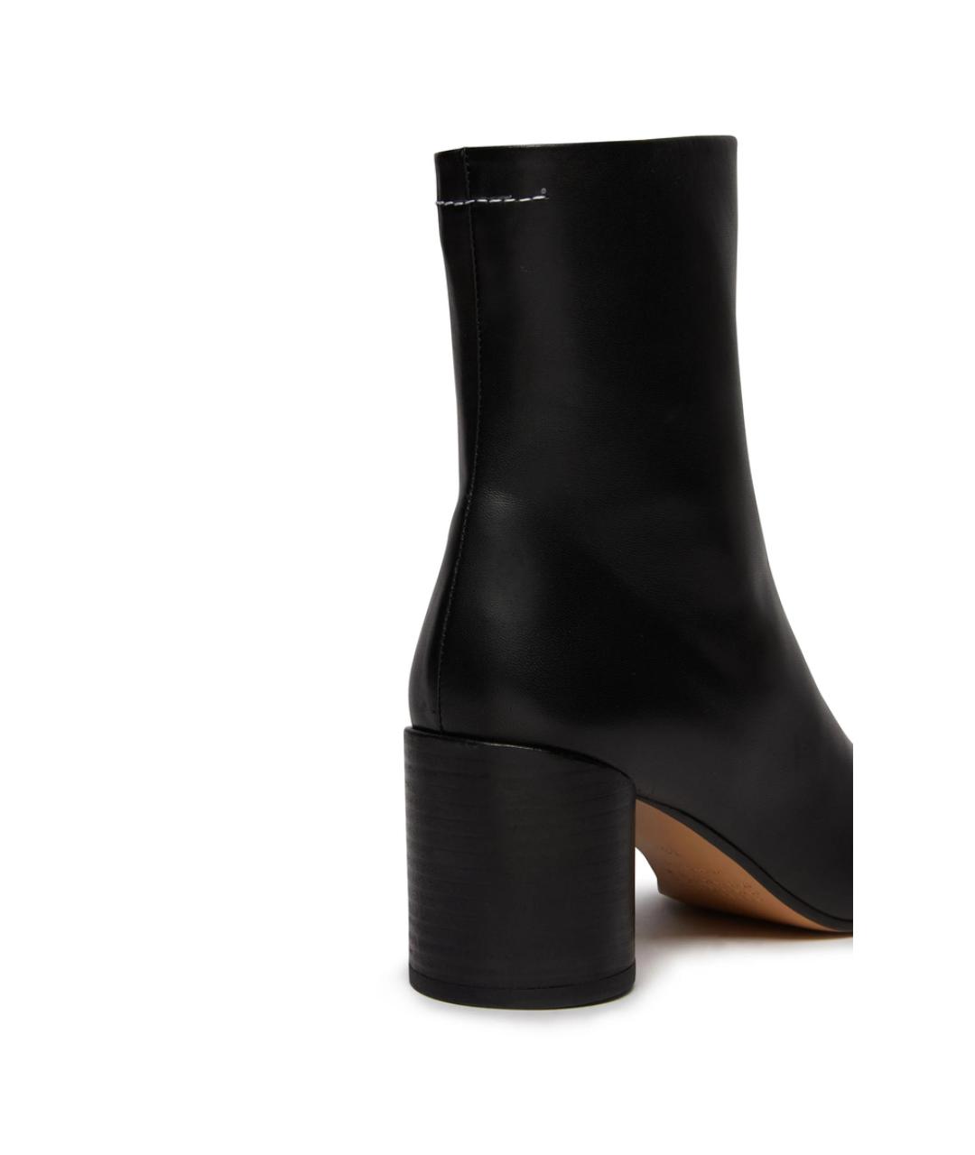 MM6 MAISON MARGIELA Черные кожаные ботильоны, фото 4
