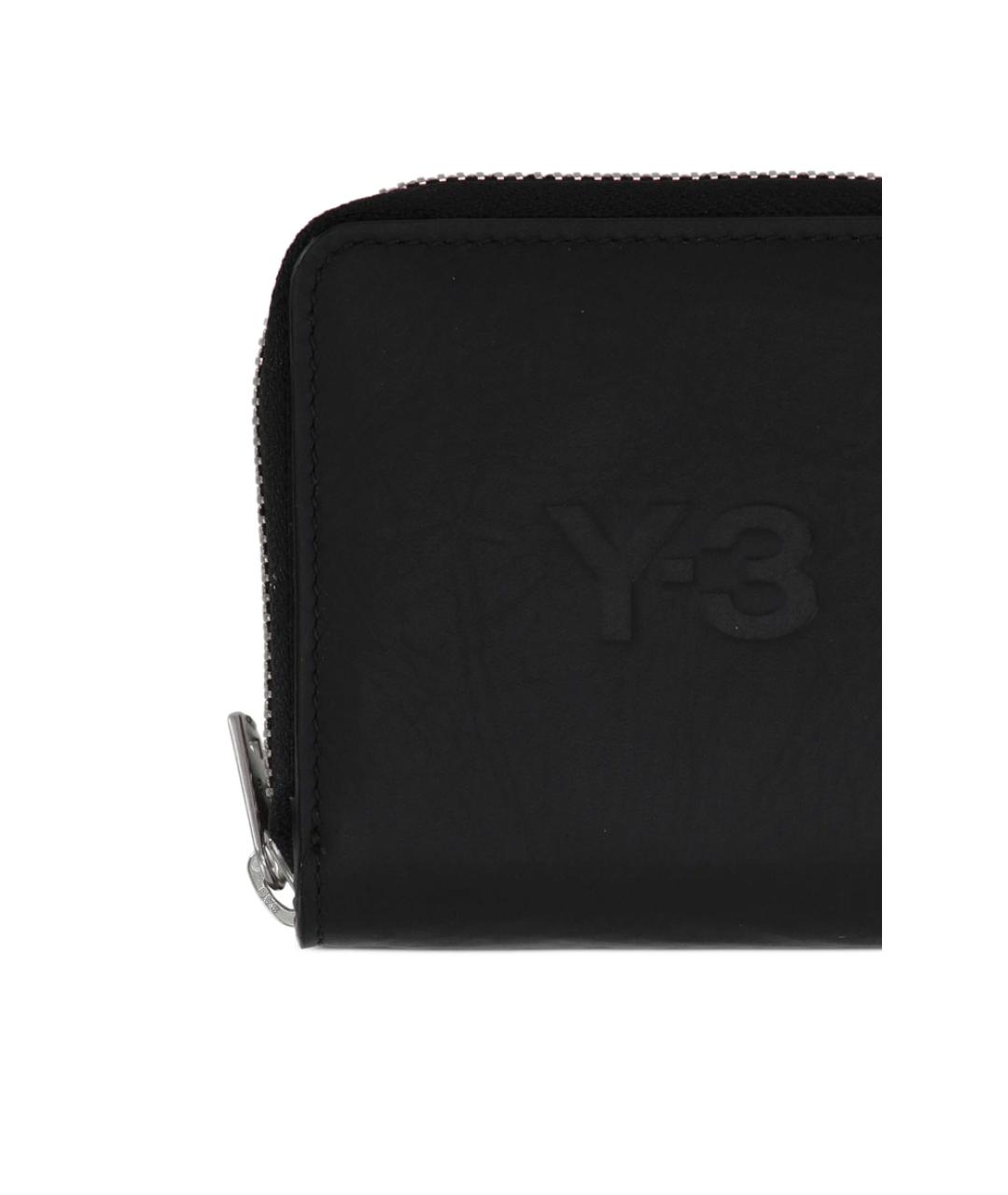 Y-3 Черный кожаный кошелек, фото 3