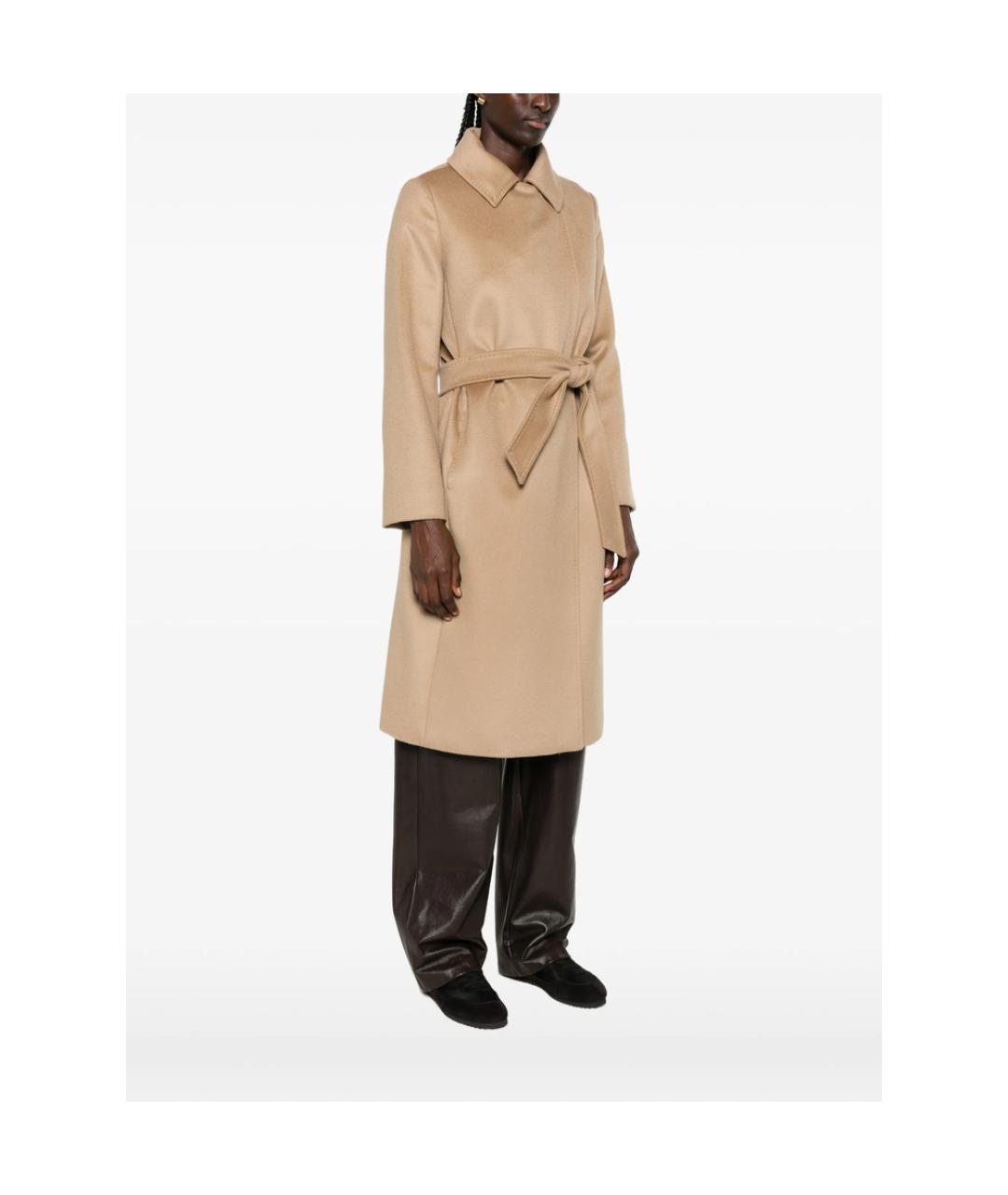 MAX MARA STUDIO Бежевое шерстяное пальто, фото 4