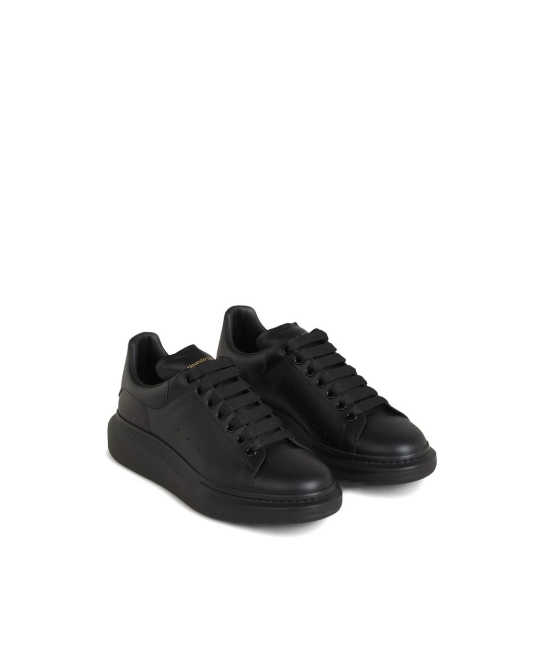 ALEXANDER MCQUEEN Черные кожаные низкие кроссовки / кеды, фото 3