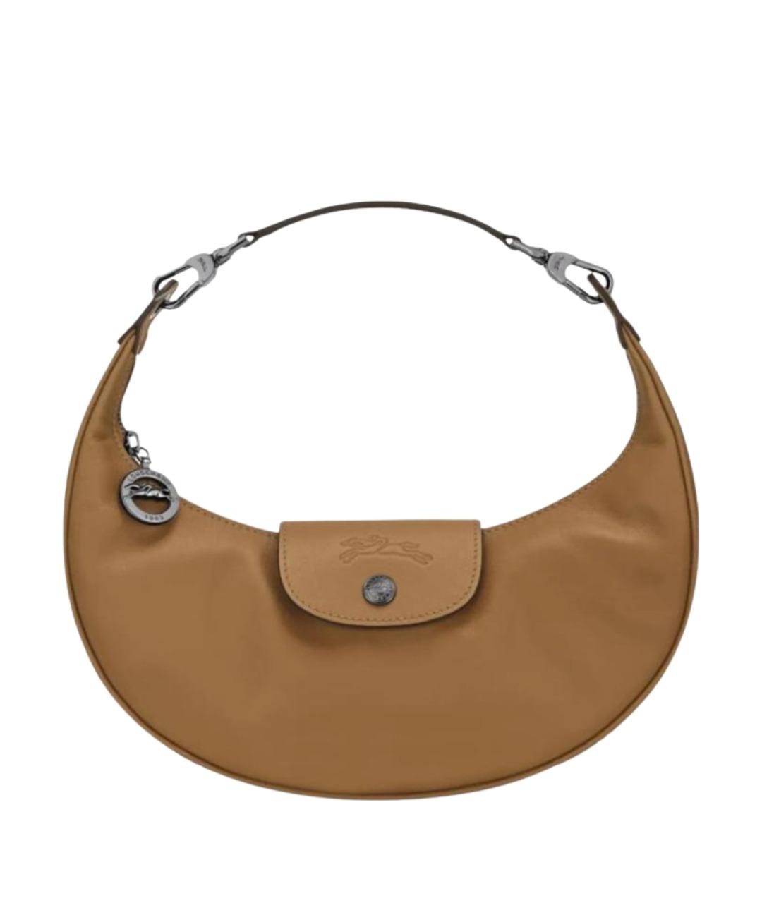 LONGCHAMP Бежевая кожаная сумка через плечо, фото 5