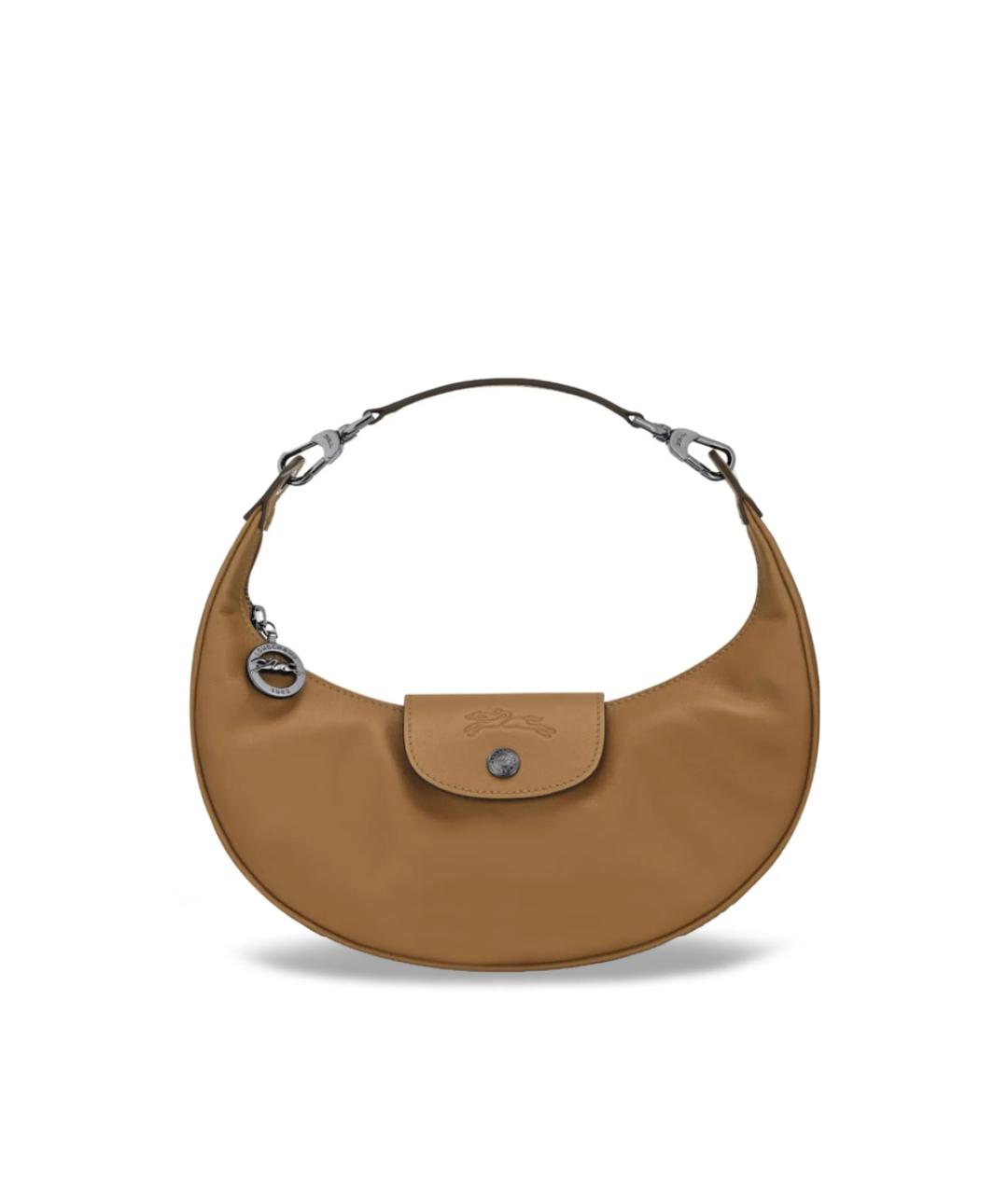 LONGCHAMP Бежевая кожаная сумка через плечо, фото 6