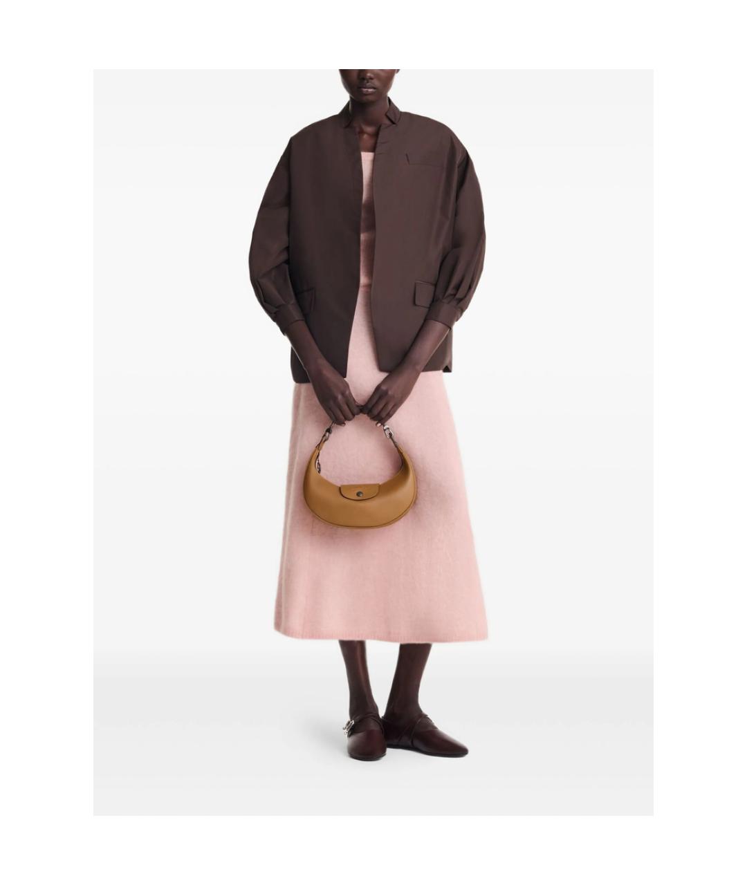 LONGCHAMP Бежевая кожаная сумка через плечо, фото 3