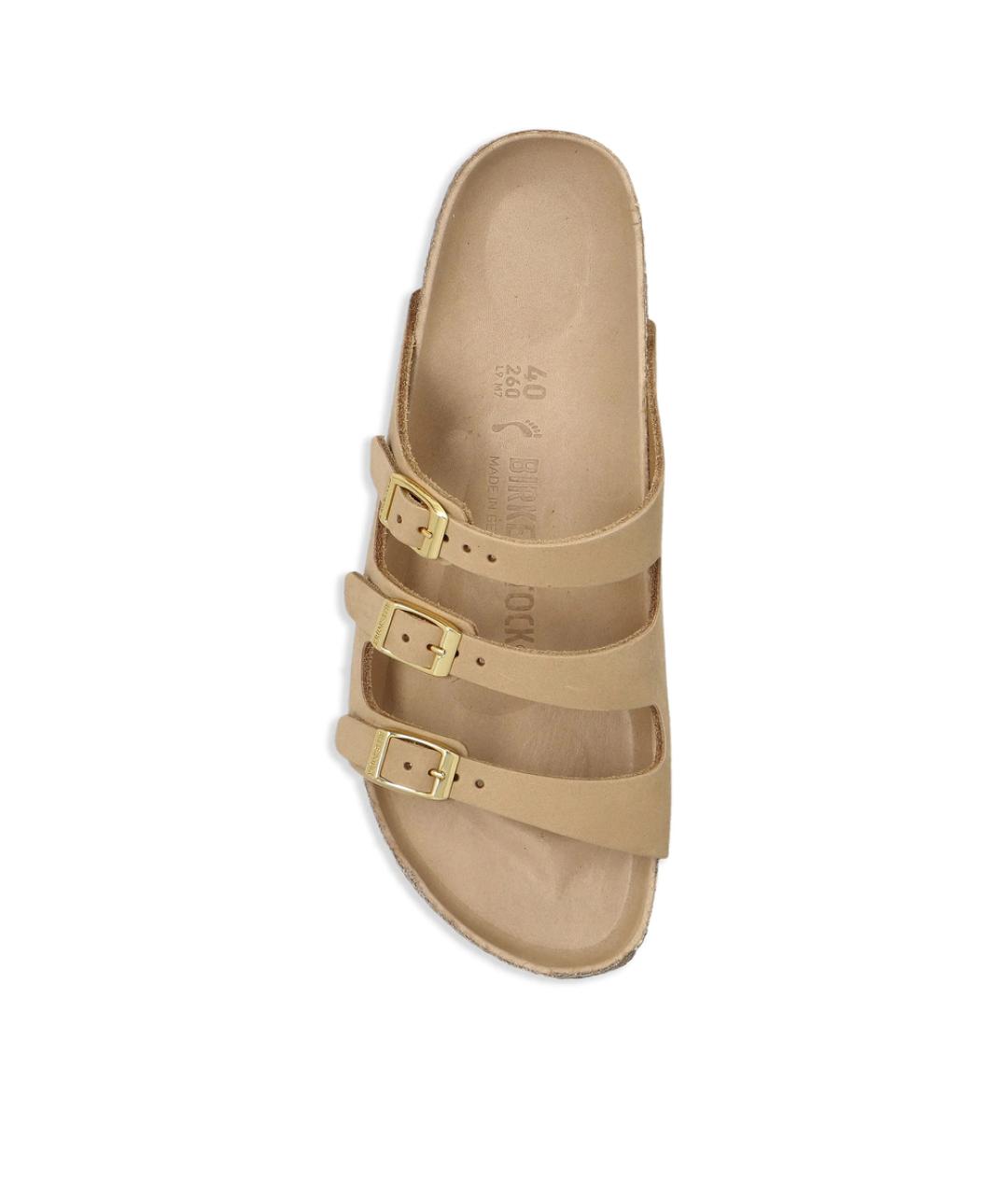 BIRKENSTOCK Бежевые кожаные сандалии, фото 3