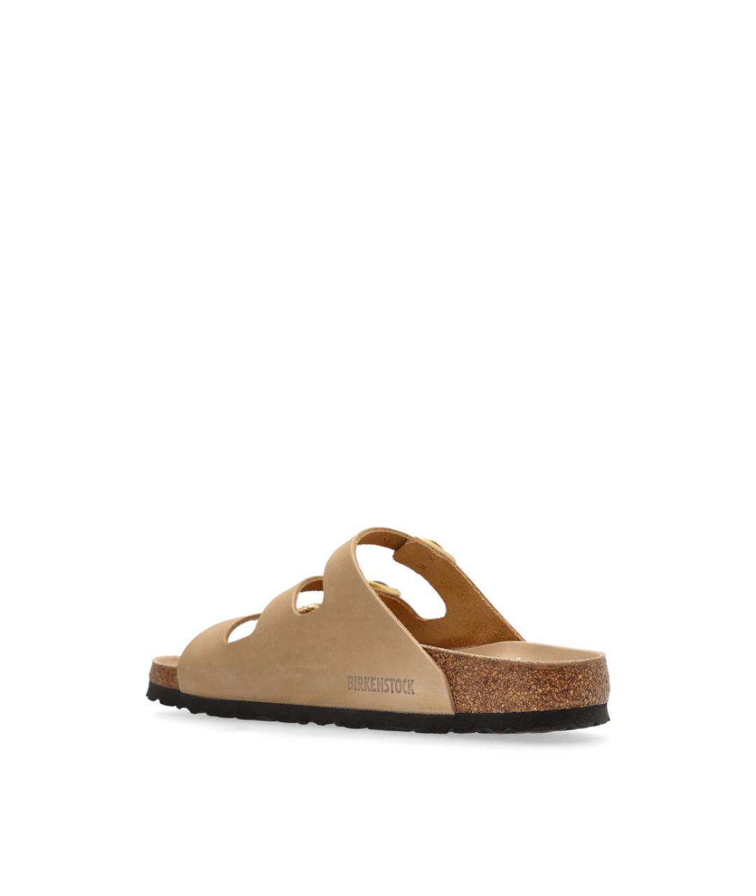 BIRKENSTOCK Бежевые кожаные сандалии, фото 5