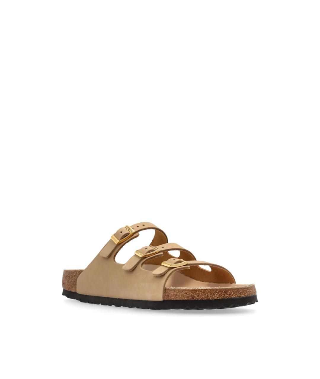 BIRKENSTOCK Бежевые кожаные сандалии, фото 6