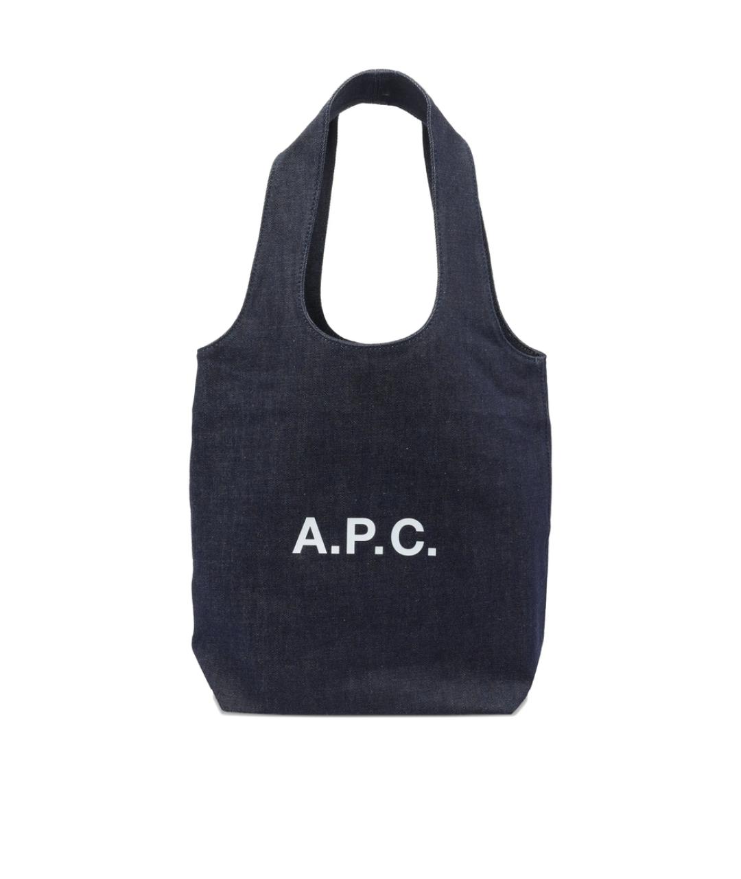 A.P.C. Синяя хлопковая сумка тоут, фото 1