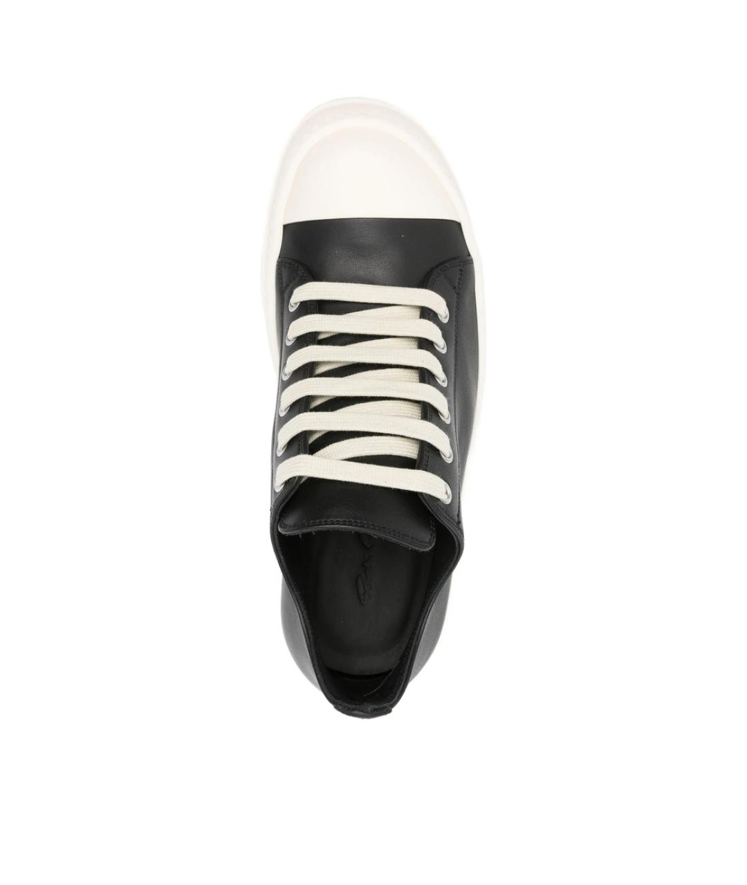 RICK OWENS Черные кожаные кеды, фото 3
