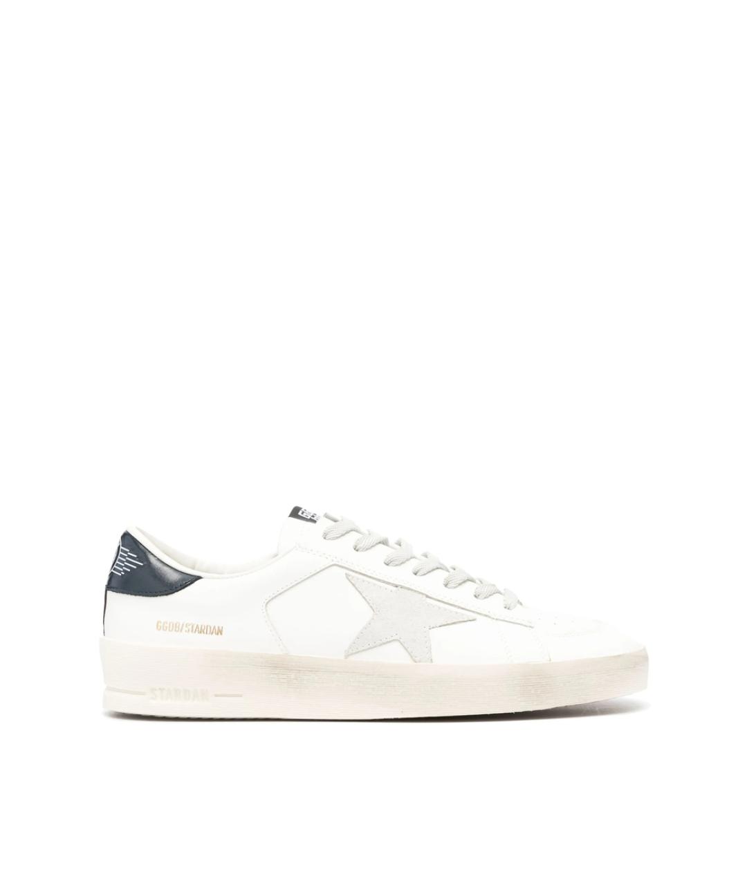 GOLDEN GOOSE Белые кожаные низкие кроссовки / кеды, фото 1