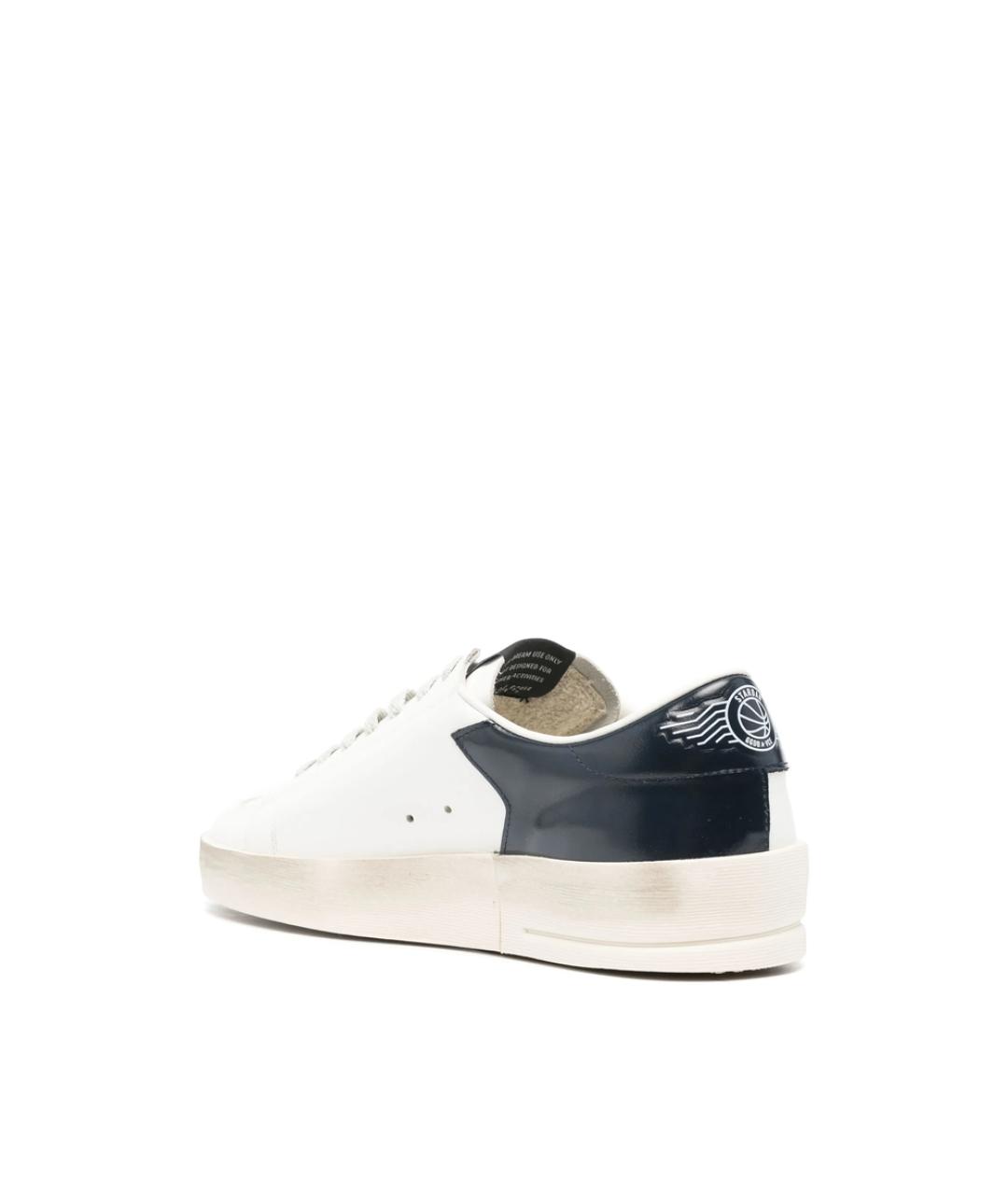 GOLDEN GOOSE Белые кожаные низкие кроссовки / кеды, фото 3