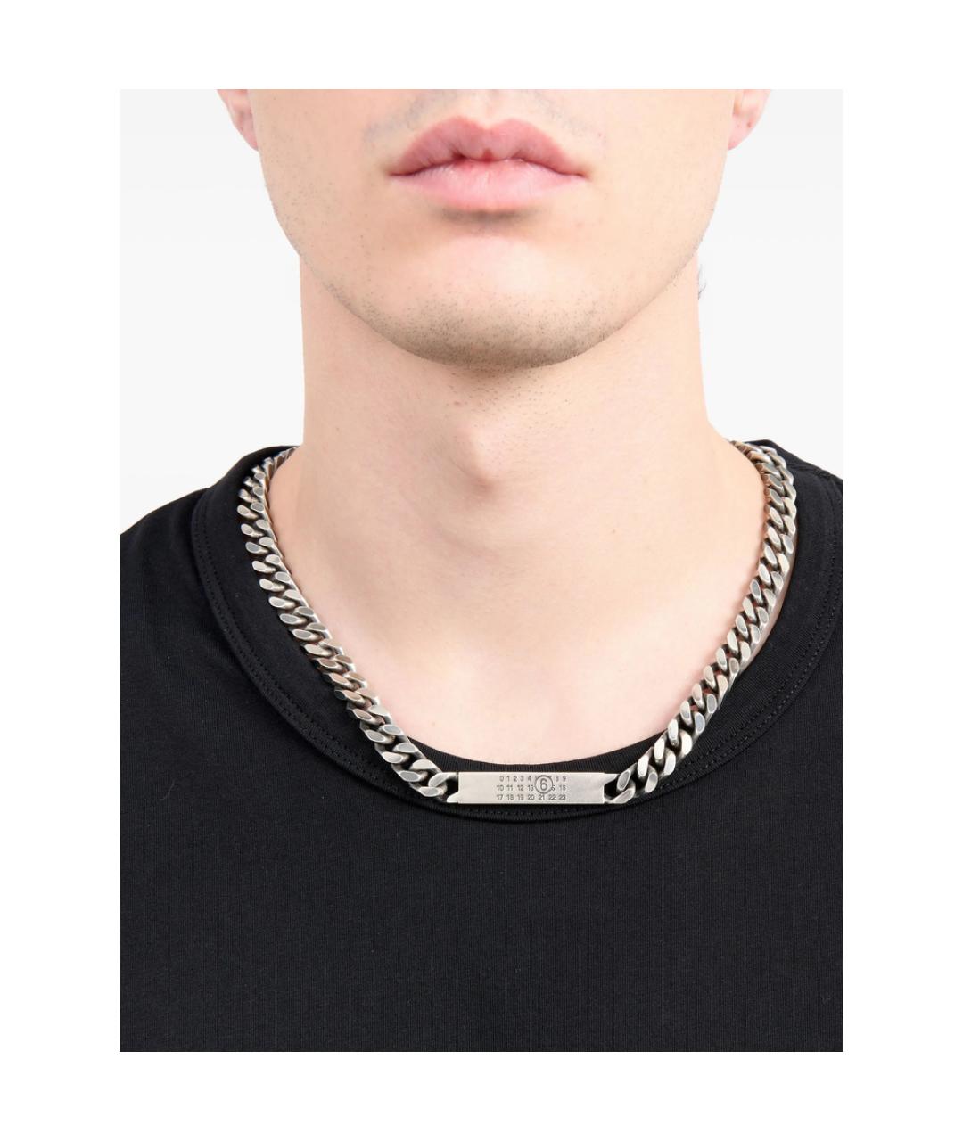 MM6 MAISON MARGIELA Серебряная металлическая цепочка/подвеска, фото 4