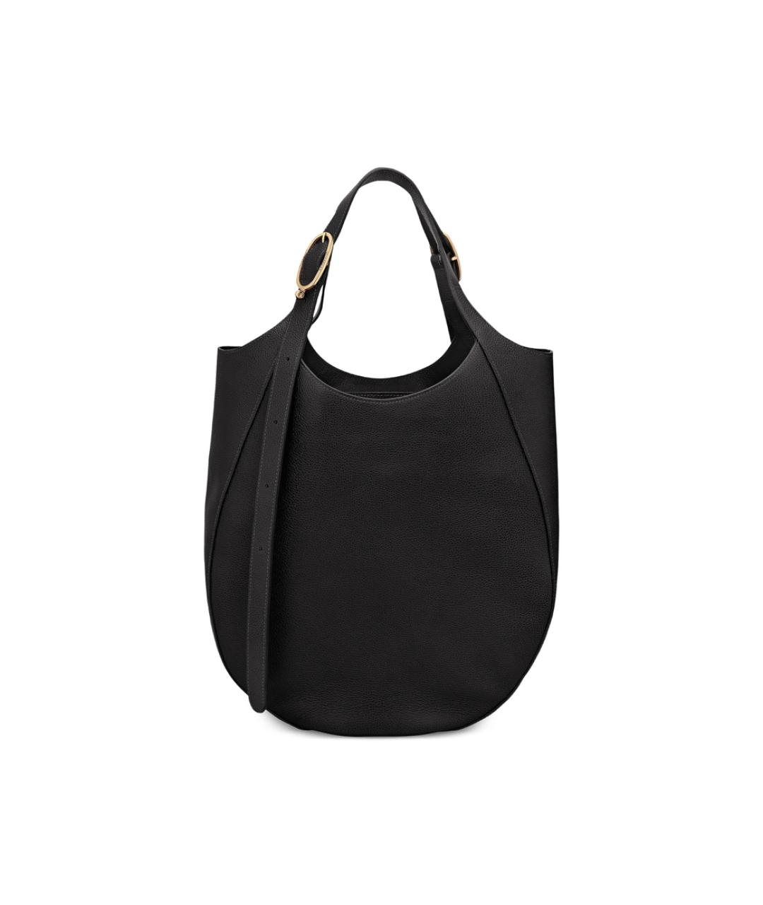 LONGCHAMP Черная кожаная сумка тоут, фото 5