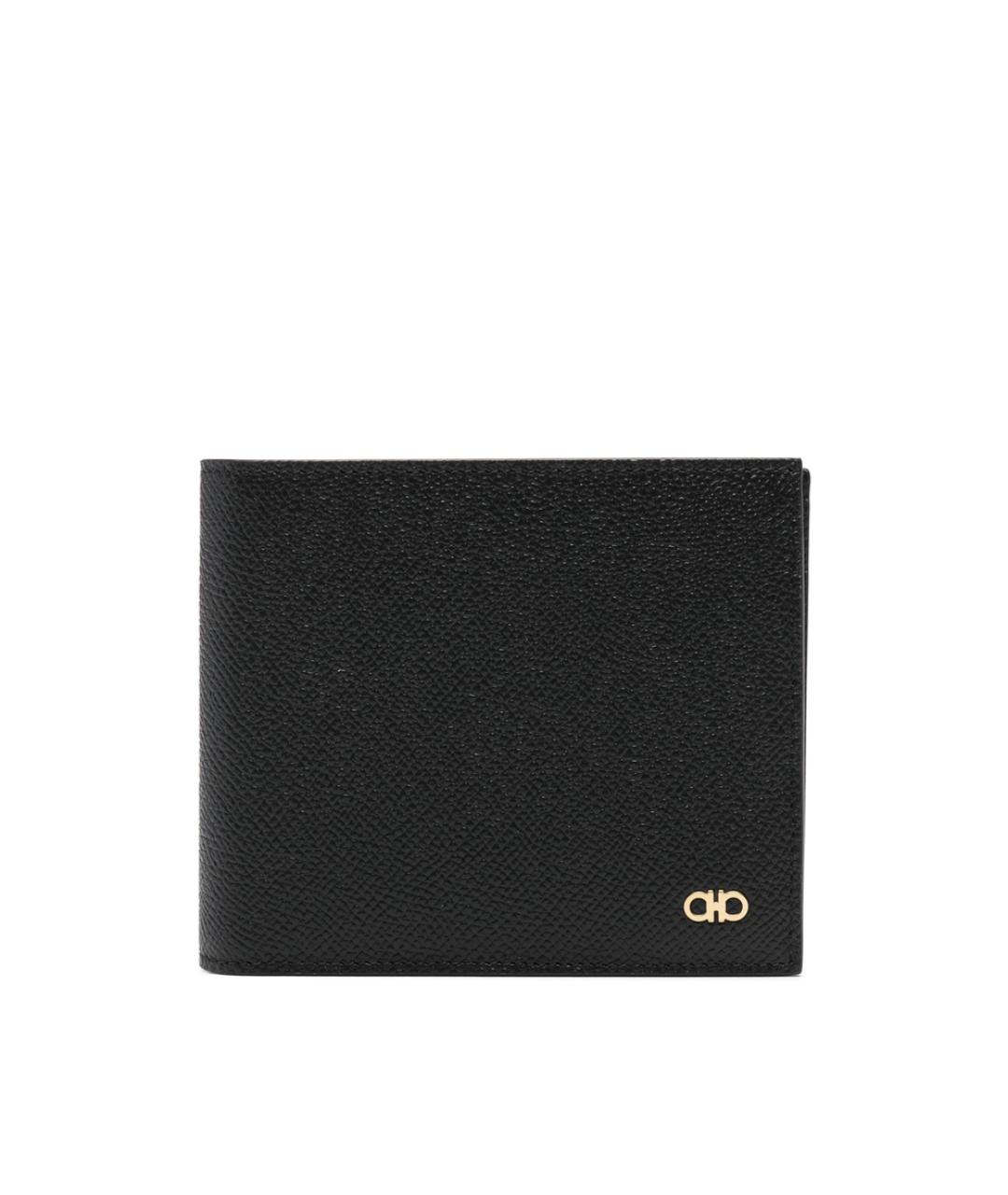 FERRAGAMO Черный кожаный кошелек, фото 1