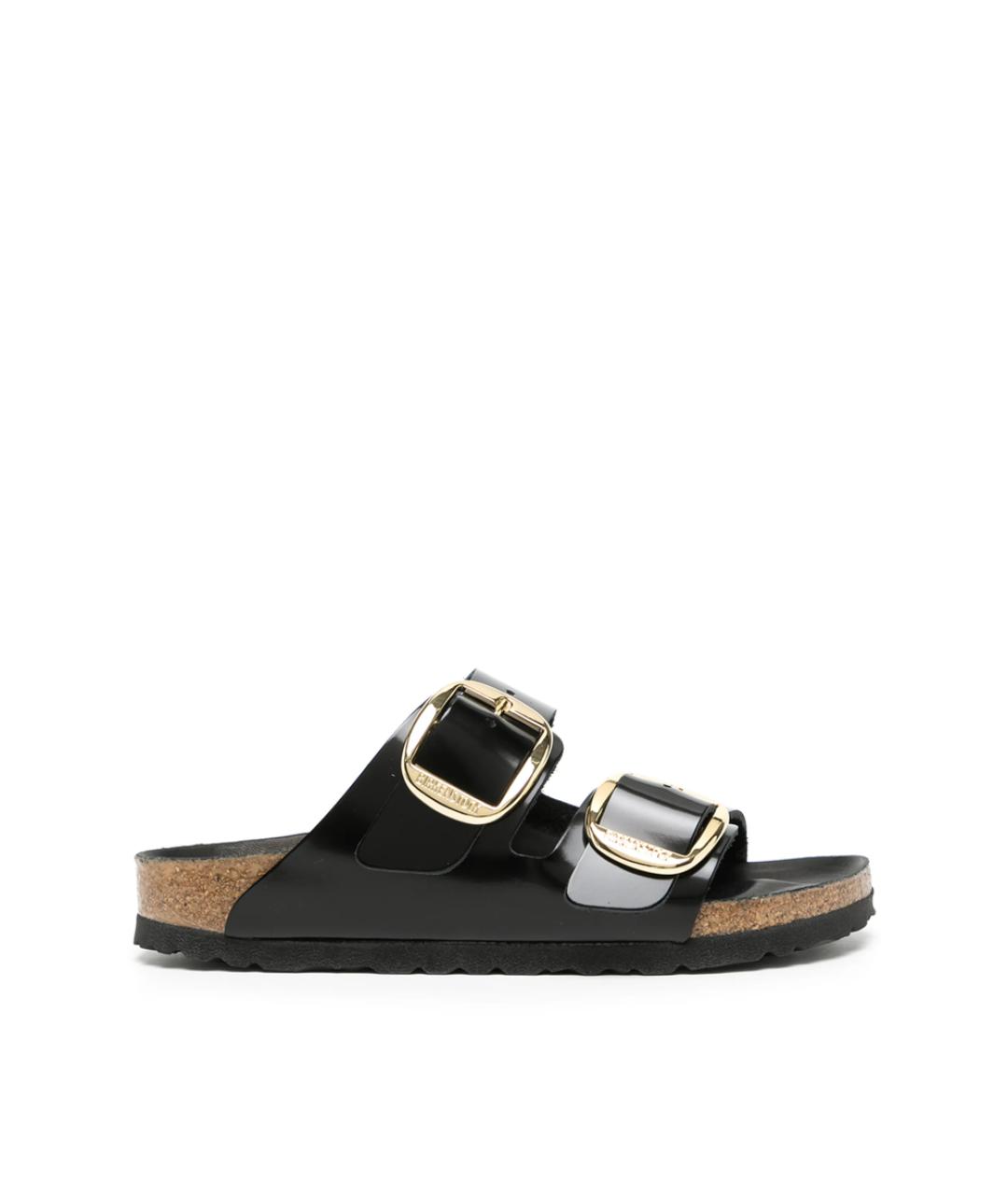 BIRKENSTOCK Черные кожаные сандалии, фото 1