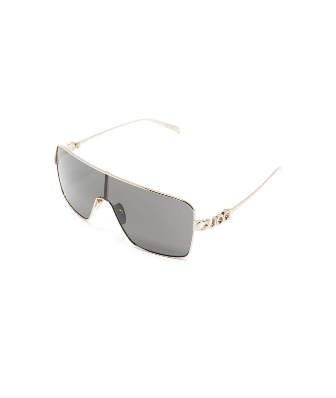 GUCCI Золотые металлические солнцезащитные очки, фото 3