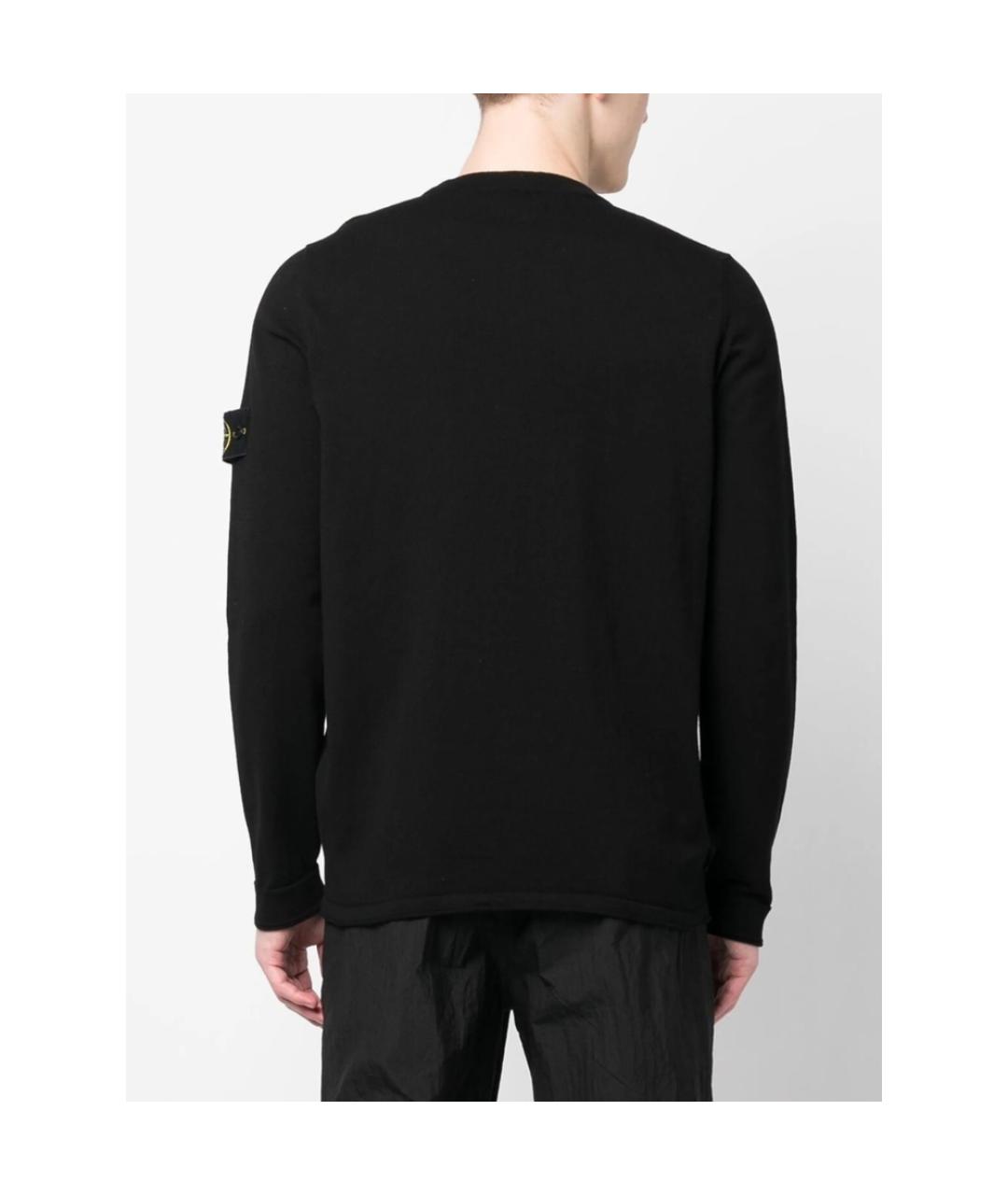 STONE ISLAND Черный хлопковый джемпер / свитер, фото 5