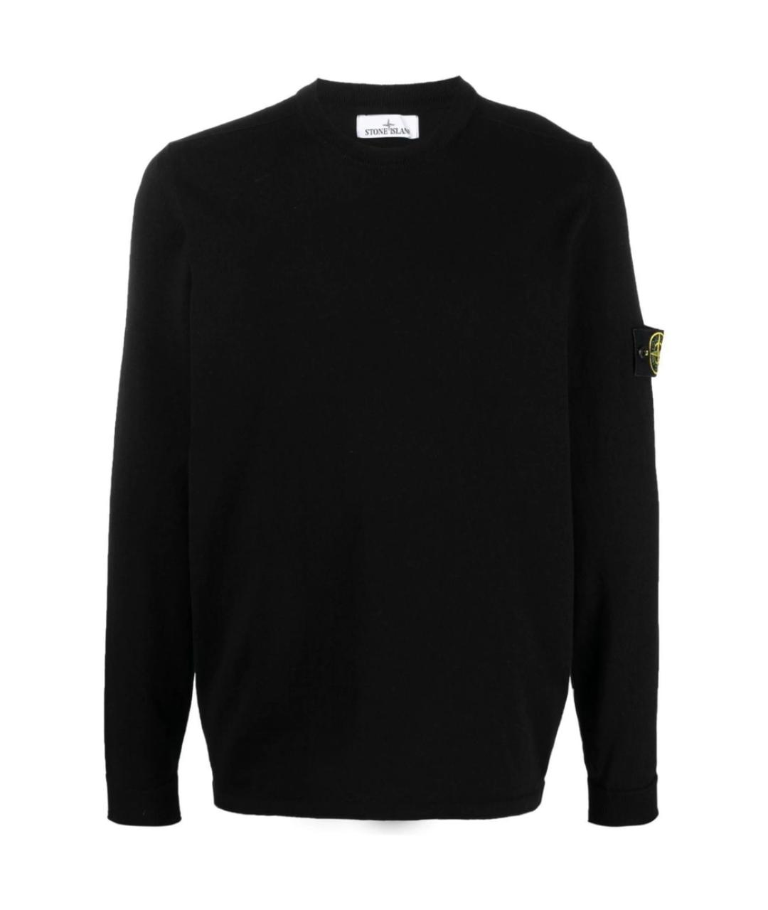 STONE ISLAND Черный хлопковый джемпер / свитер, фото 1