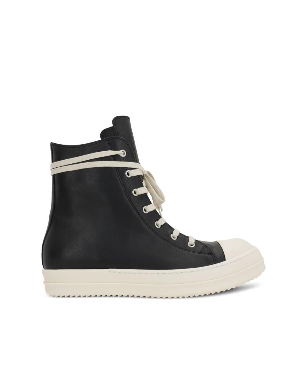 RICK OWENS Черные кожаные кеды, фото 1