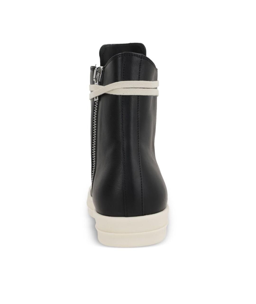 RICK OWENS Черные кожаные кеды, фото 3