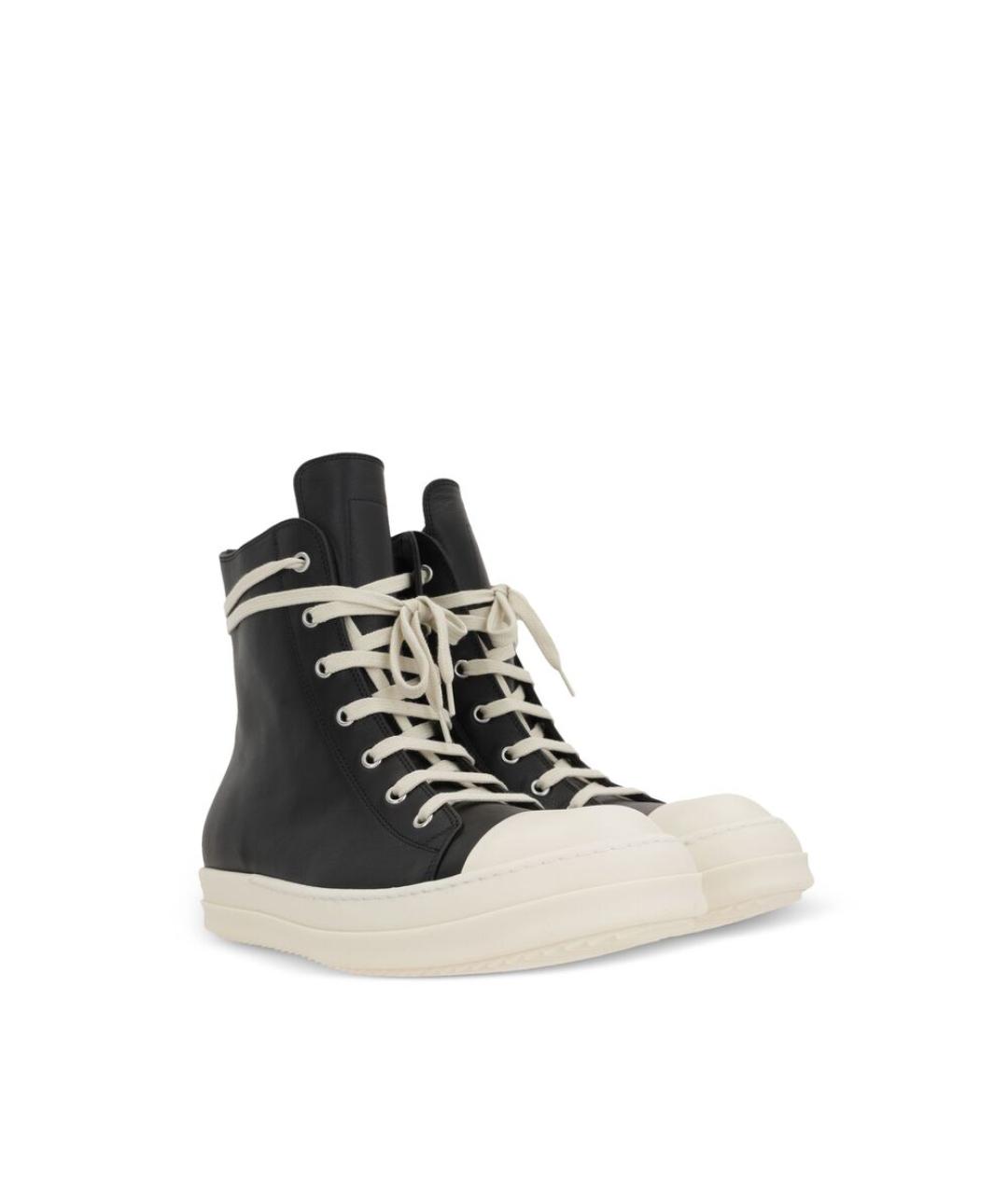 RICK OWENS Черные кожаные кеды, фото 2