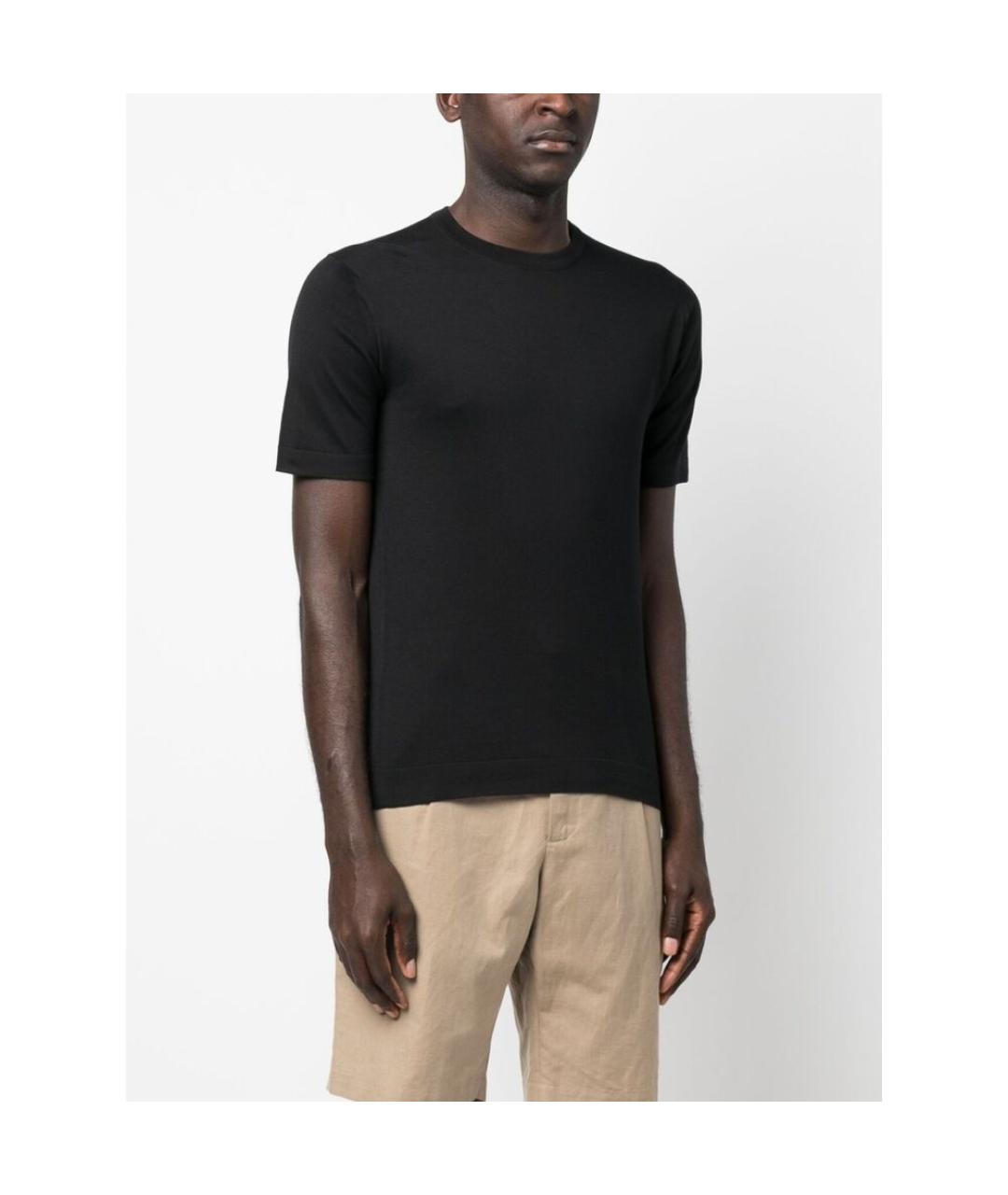 JOHN SMEDLEY Черная хлопковая футболка, фото 5