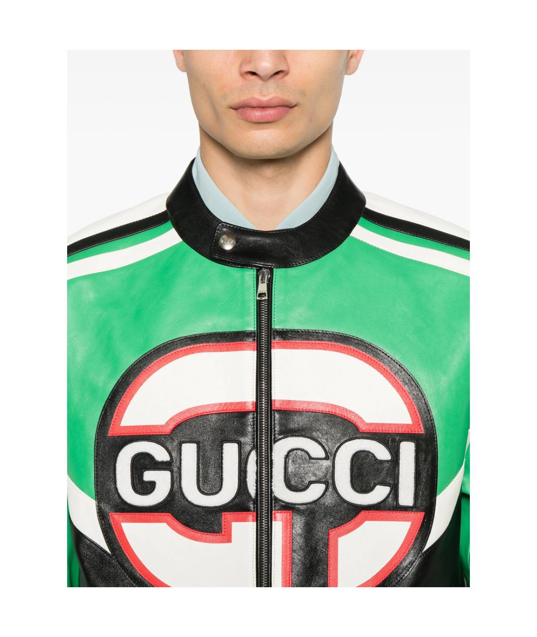 GUCCI Черная кожаная куртка, фото 5