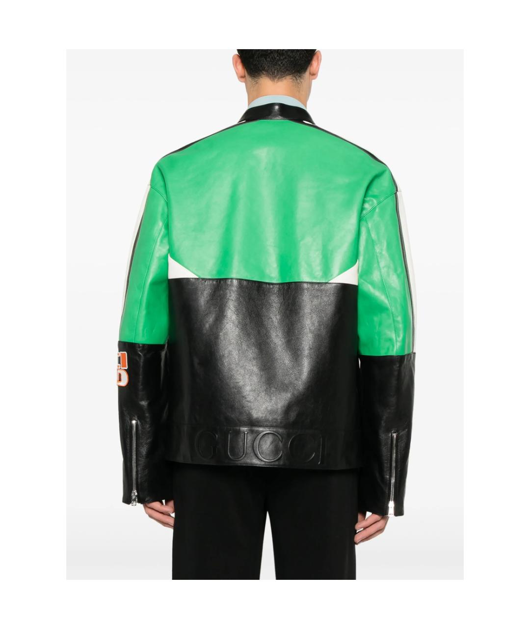 GUCCI Черная кожаная куртка, фото 3