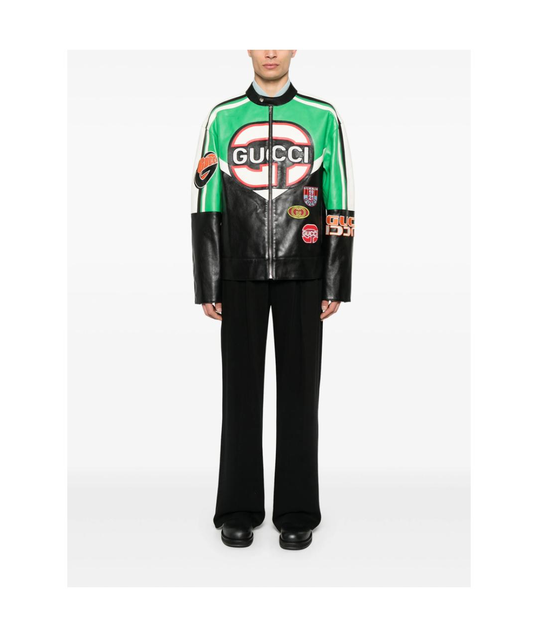 GUCCI Черная кожаная куртка, фото 4