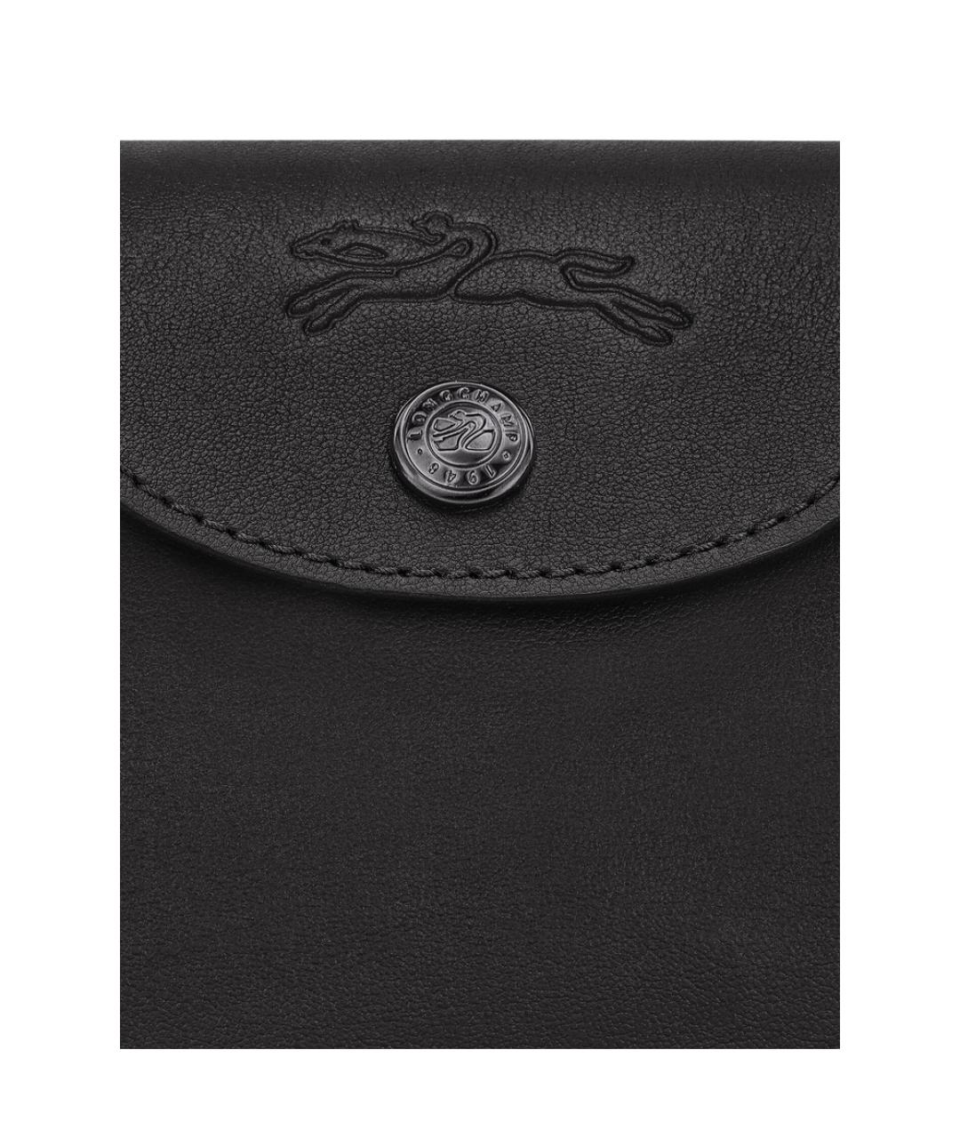 LONGCHAMP Черная кожаная сумка через плечо, фото 3