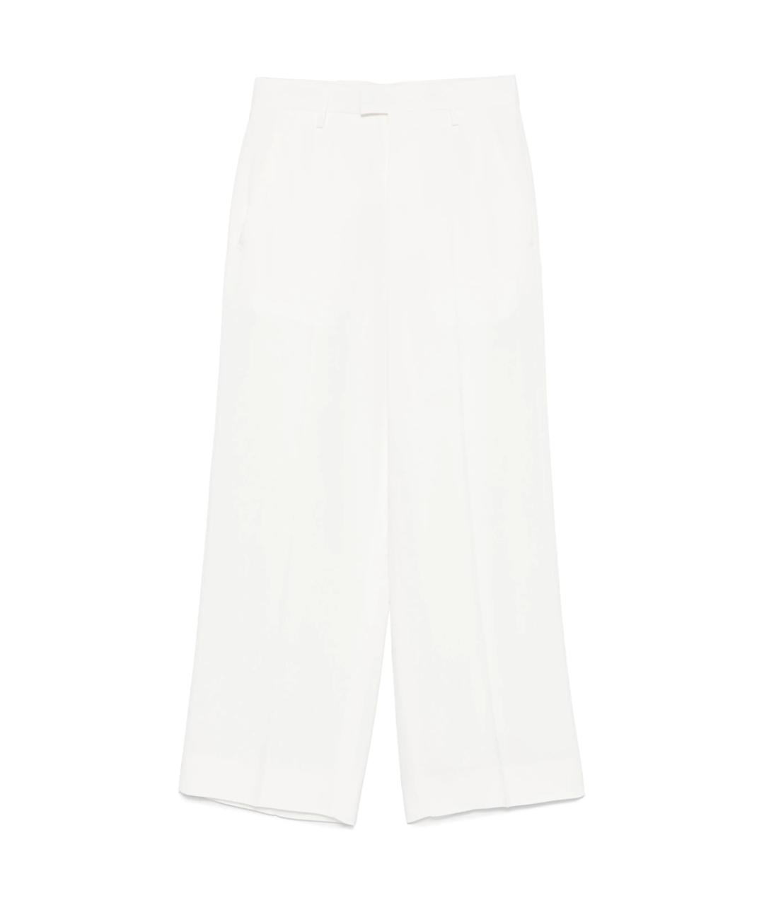 ANN DEMEULEMEESTER Белые хлопковые прямые брюки, фото 1