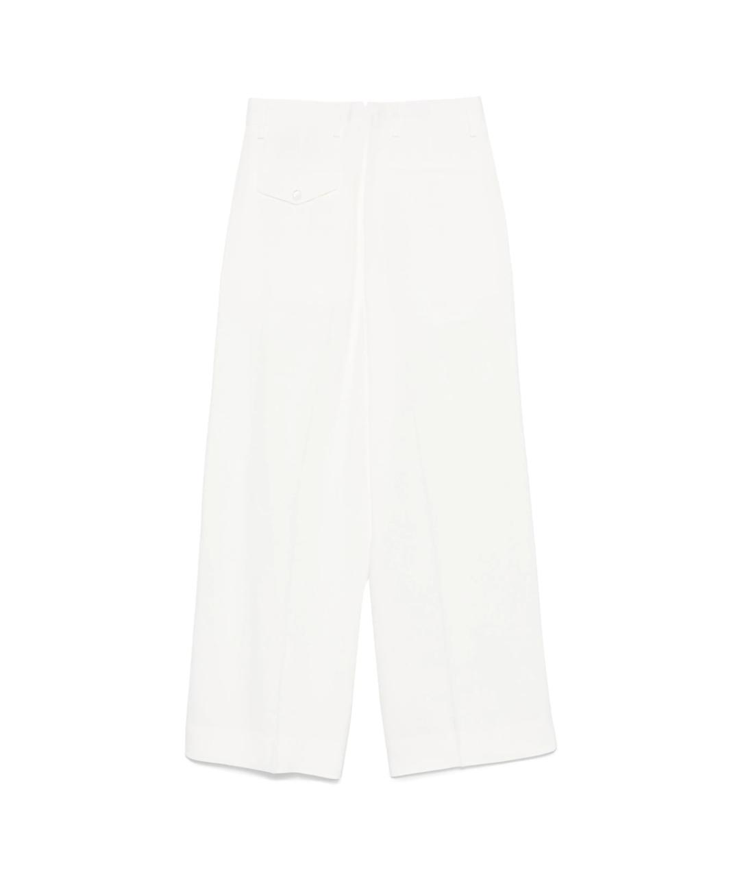 ANN DEMEULEMEESTER Белые хлопковые прямые брюки, фото 2