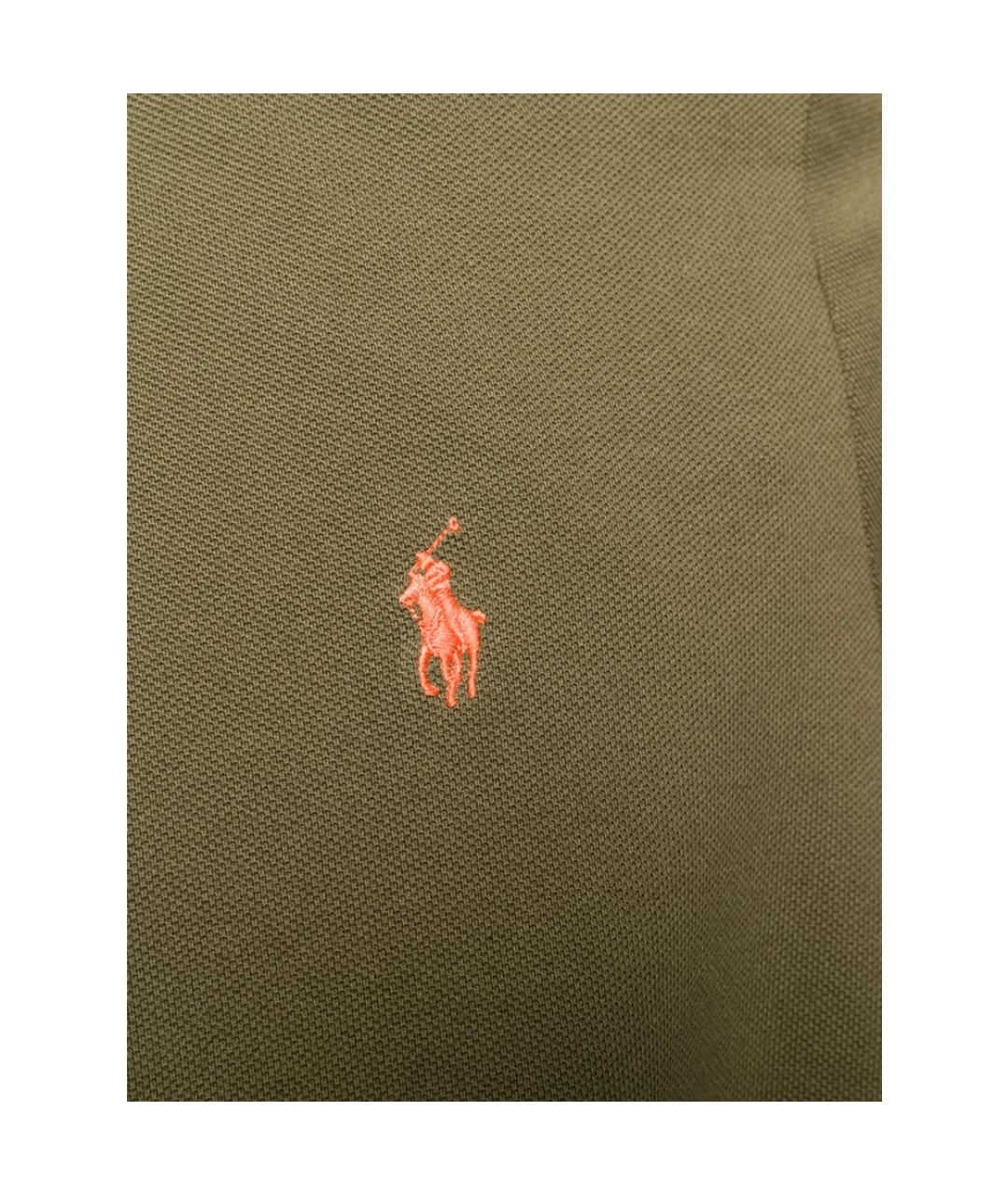 RALPH LAUREN Зеленое хлопковое поло с коротким рукавом, фото 5