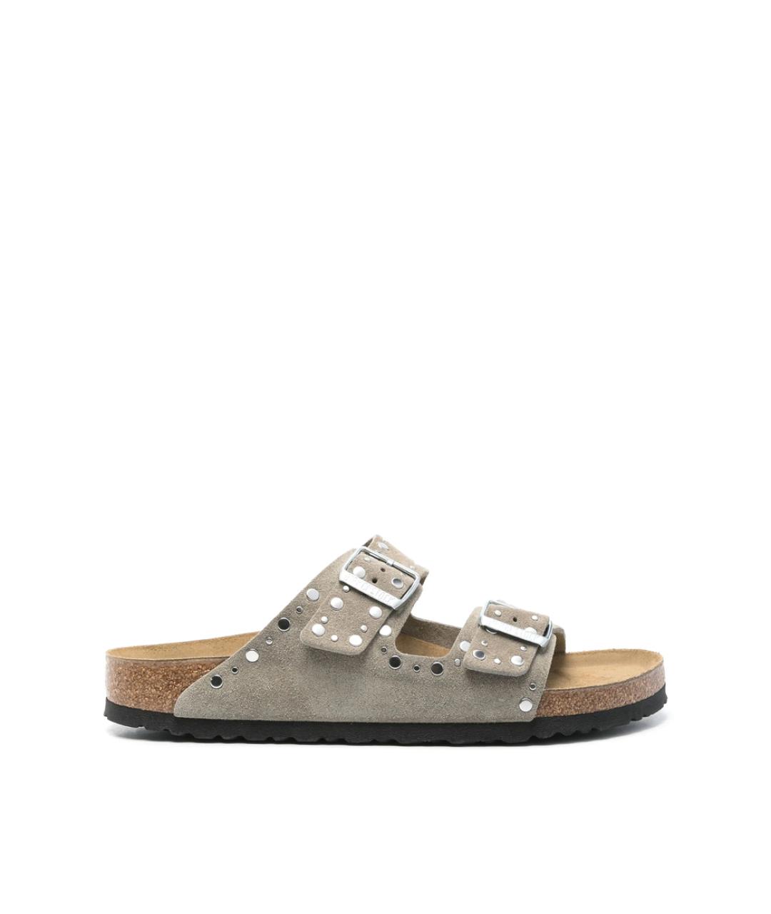 BIRKENSTOCK Серые замшевые сандалии, фото 1