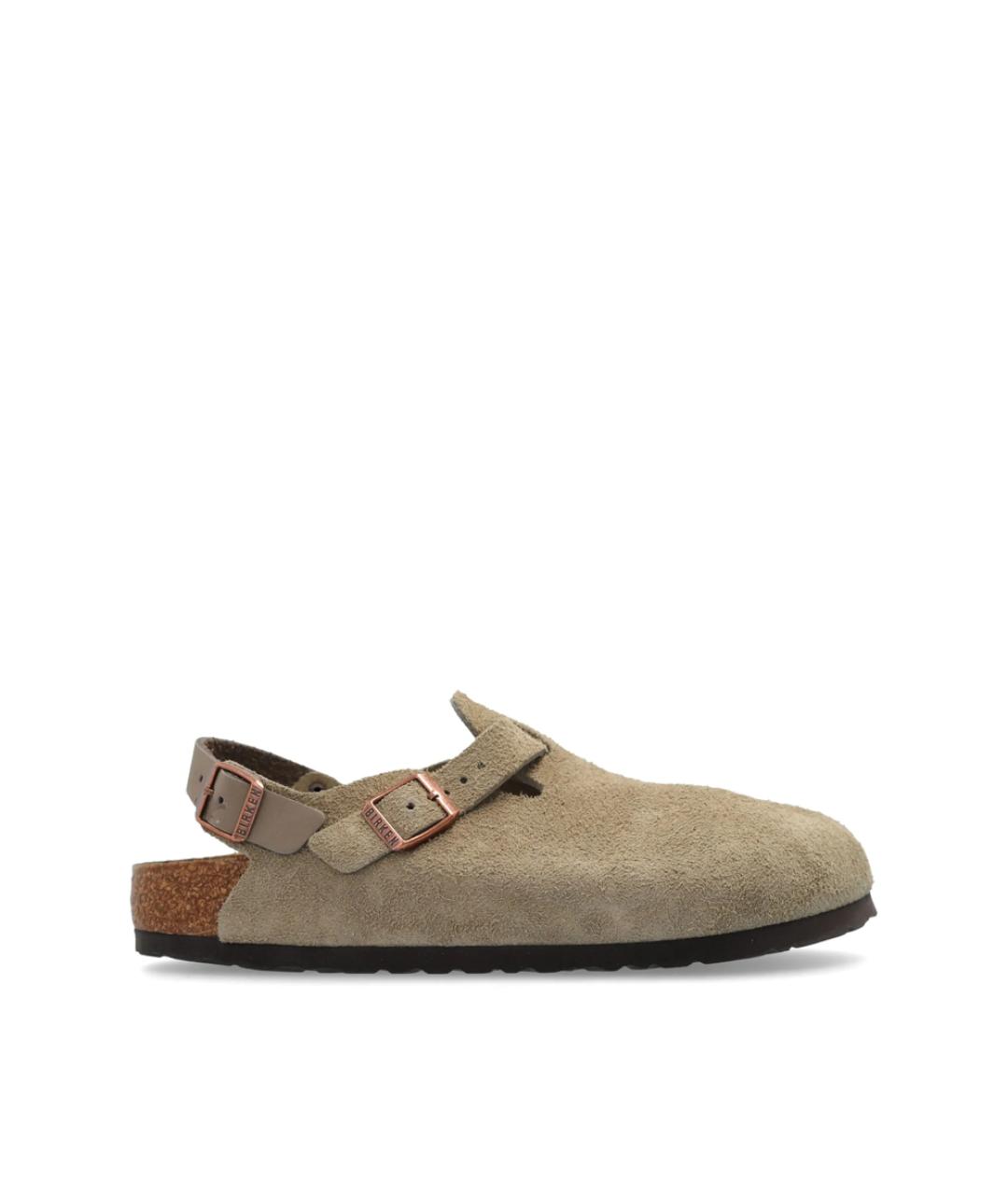 BIRKENSTOCK Бежевые замшевые мюли, фото 1