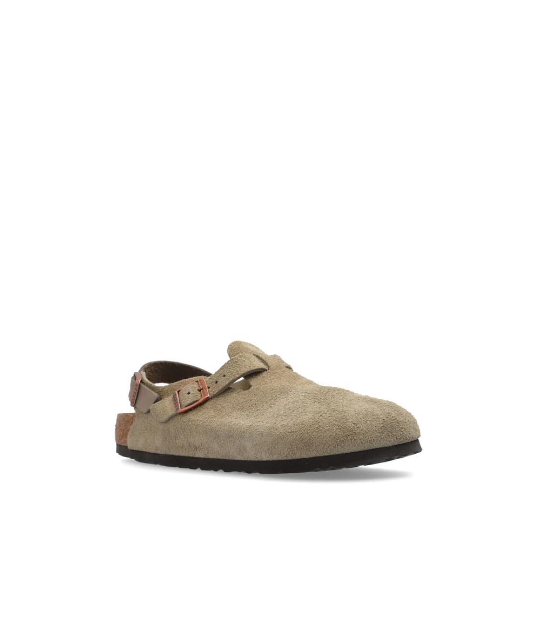 BIRKENSTOCK Бежевые замшевые мюли, фото 4