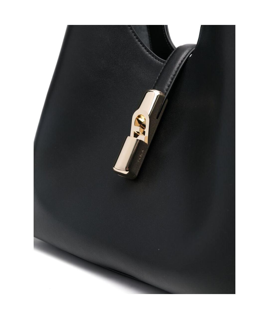 FURLA Черная кожаная сумка тоут, фото 3