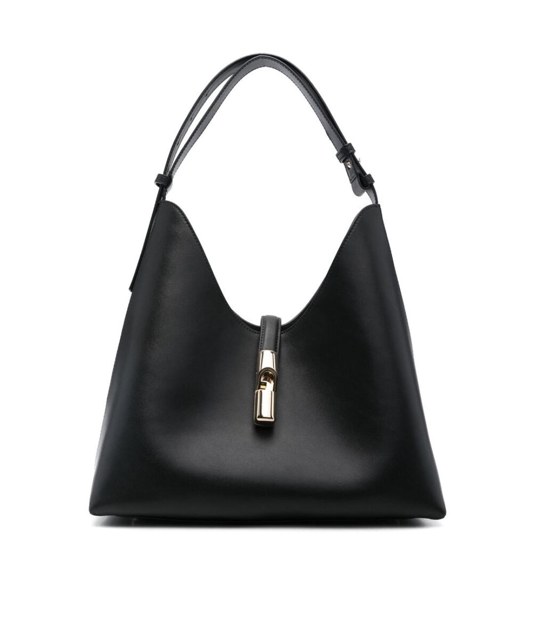 FURLA Черная кожаная сумка тоут, фото 1