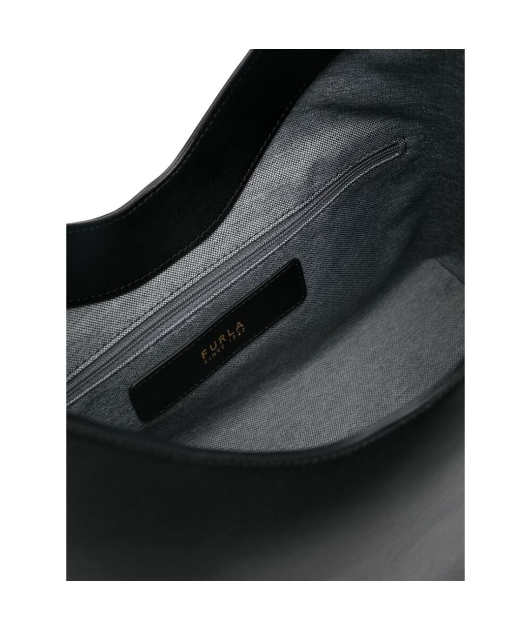 FURLA Черная кожаная сумка тоут, фото 5