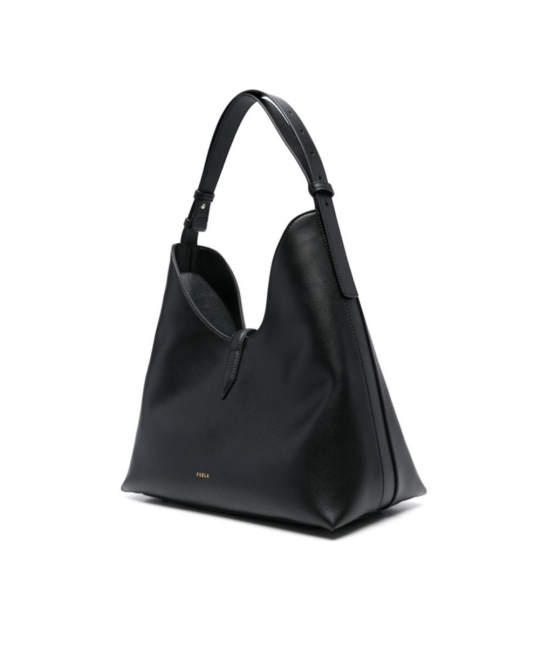 FURLA Черная кожаная сумка тоут, фото 4