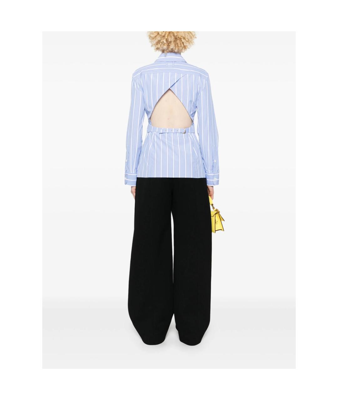 JACQUEMUS Голубая хлопковая рубашка, фото 4