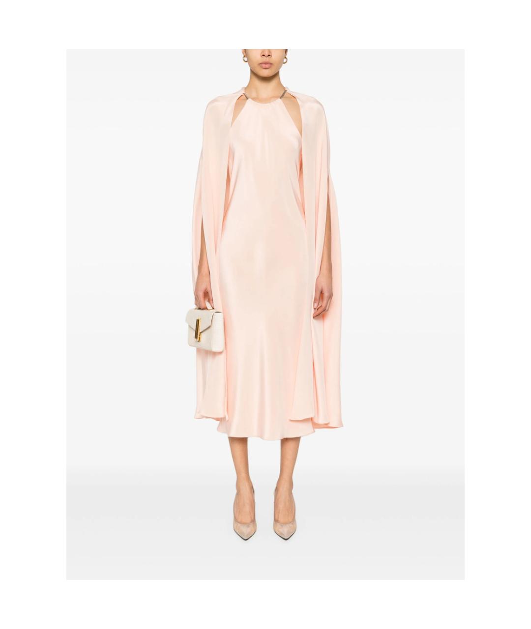 MAX MARA Розовое шелковое вечернее платье, фото 4