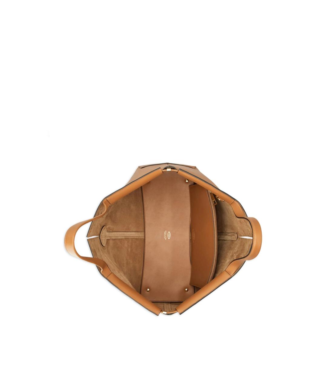 TOD'S Бежевая кожаная сумка тоут, фото 4